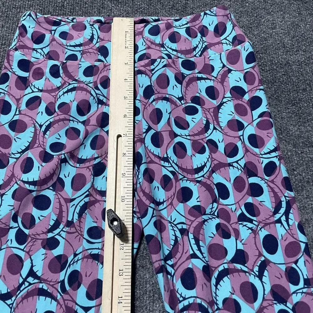 LuLaRoe Leggings Girls One Size 15-4 Purple Blue Soft Stretch Jack Skellington